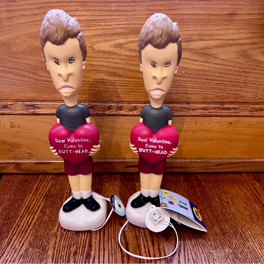 Set of 2 Valentine’s Day Lighted Blow Mold Butthead Beavis and Butthead 11”